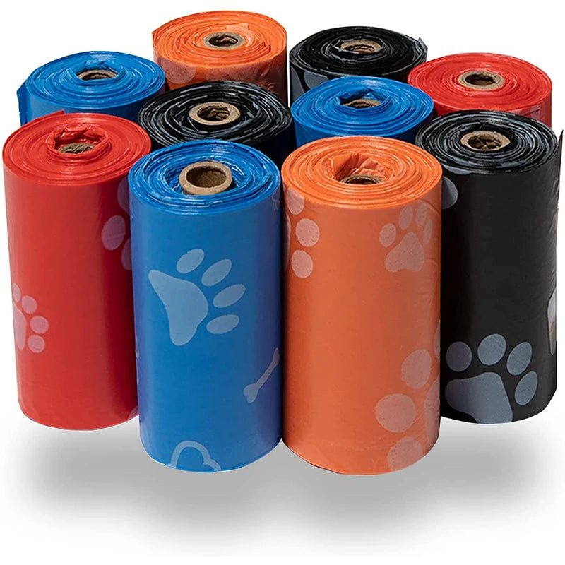 Eco-Friendly Dog Poop Bags - 15 Count Roll for Convenient Outdoor Clean-Up in Vibrant Colors